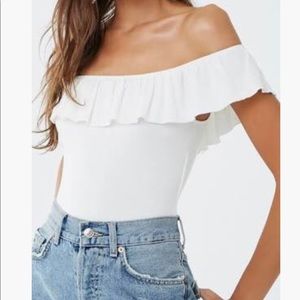 Off-the-Shoulder Flounce Bodysuit